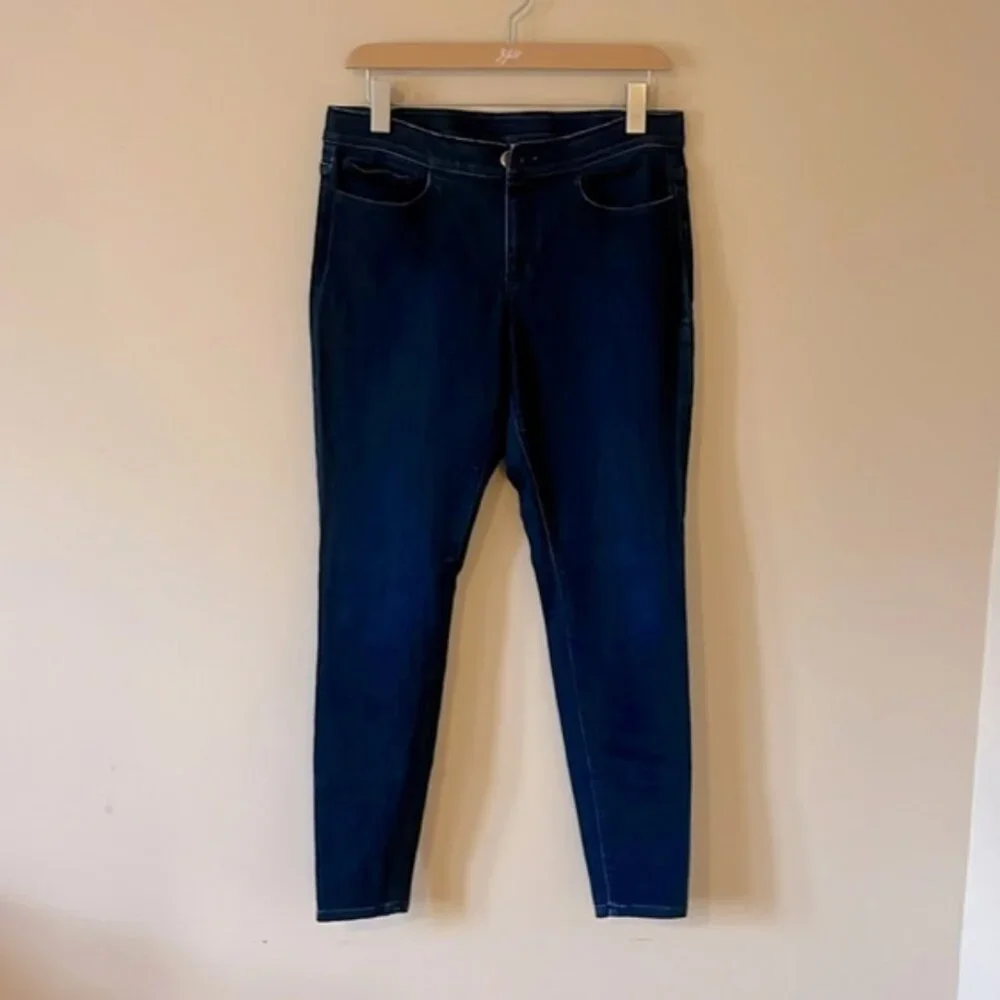 SET of 2 J.Jill Skinny Jeggings: Black & Dark Denim, Size 8 - Picture 6 of 9